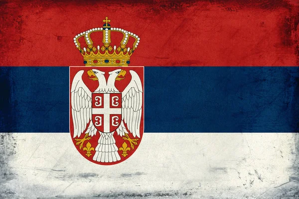 Vintage National Flag Serbia Background Europe — Stock Photo, Image
