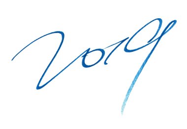 Yeni yıl 2019 için dekorasyon öğeleriyle el yazısı