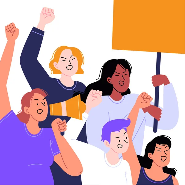 Concepto feminista de protesta — Vector de stock