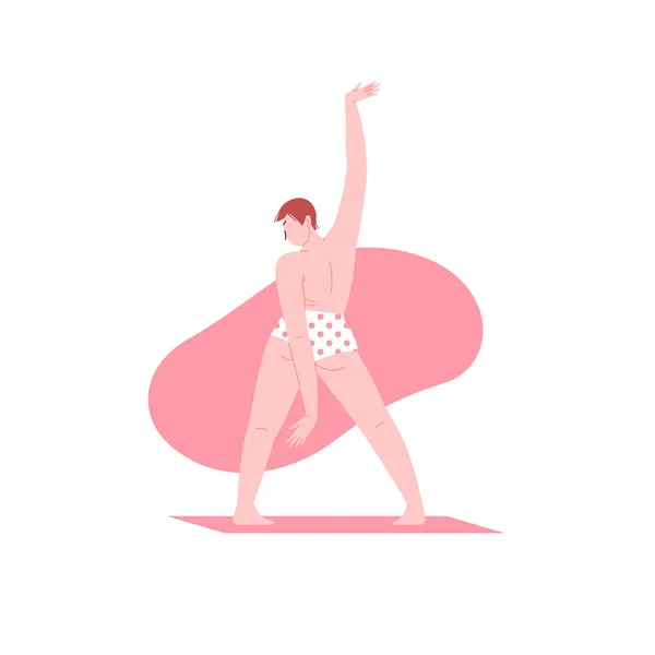 Cuerpo mujer positiva bailando en ropa interior — Vector de stock