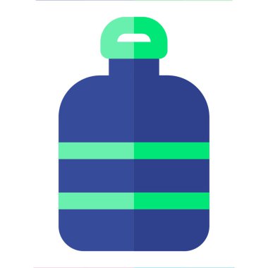 Şişe simgesi düz stil yeşil tüm proje için mavi