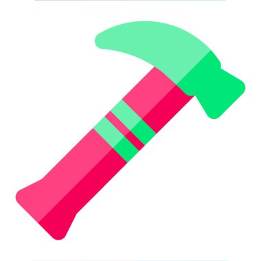 Tüm proje için sopa simgesi düz stil pembe yeşil