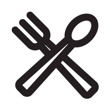 Tüm proje için yemek takımı simge çizgi stili