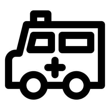 Ambulans simgesi tüm proje için çizgi stili