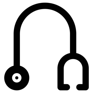 Stetoskop simgesi, projeniz için katı tarzı