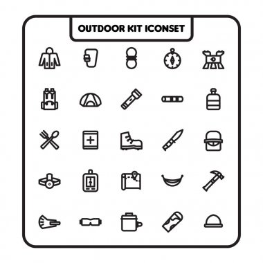 Açık Kit simgesi set çizgi stili