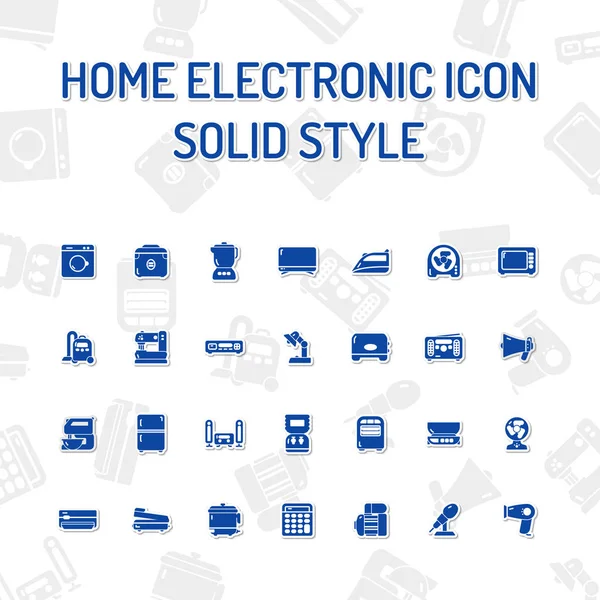 Bu set, çevrimiçi mağazanızda kategori ihtiyaçları için kullanabileceğiniz katı tarzda ev elektroniği ekipmanlarının simgesini içerir.