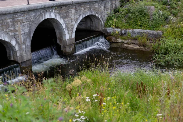 kırsal manzara, dere üzerinde köprü, alp çayırları