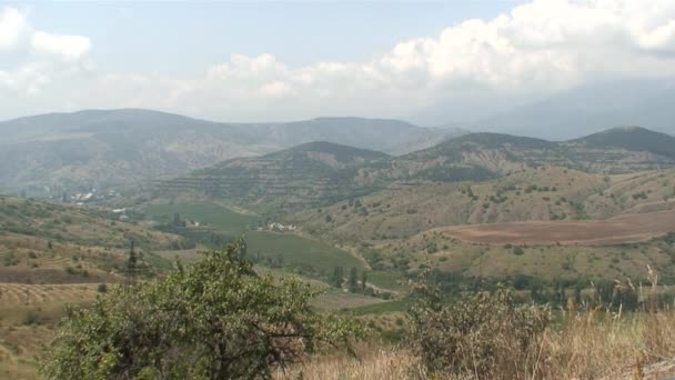 Crimea Landschap Heuvels Wolken — Stockvideo