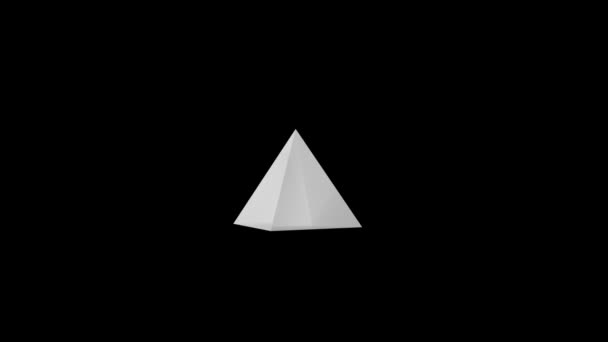 Пирамида Вращается Черном Фоне — стоковое видео