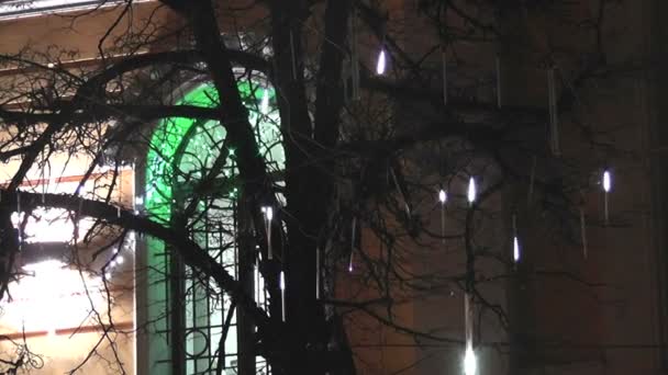 照明在城市之夜 — 图库视频影像