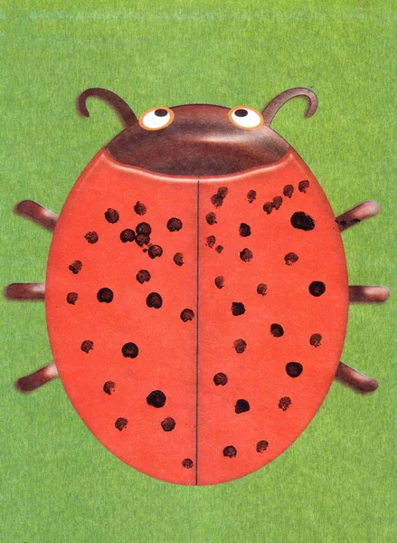 Niños Dibujando Insectos Rojos —  Fotos de Stock