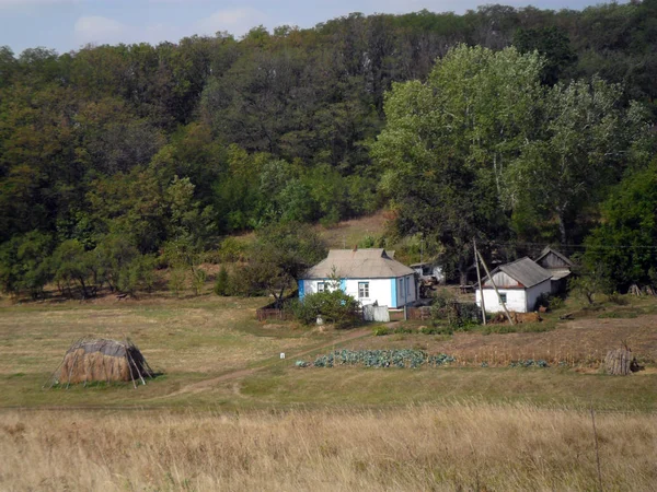 Casa Cerca Campiña Forestal Ucrania — Foto de Stock