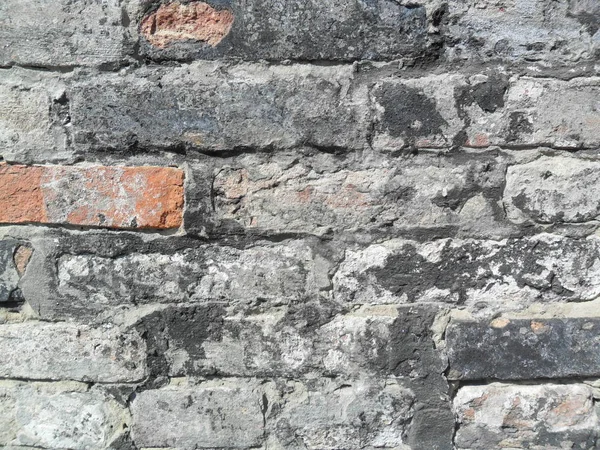 Old Crack White Painted Brick Wall — Stock Photo, Image