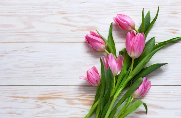 Buquê Tulipas Rosa Conceito Para Dia Dos Namorados Dia Das — Fotografia de Stock