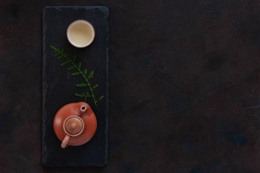 Seramik Asya çay seti ile yeşil çay süt Oolong siyah taş