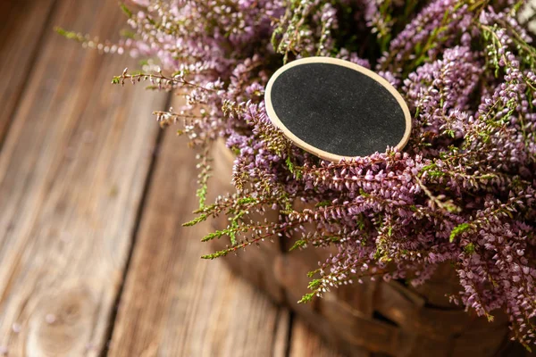Gyönyörű friss csokor virágzó erdei Hanga a kosár — Stock Fotó