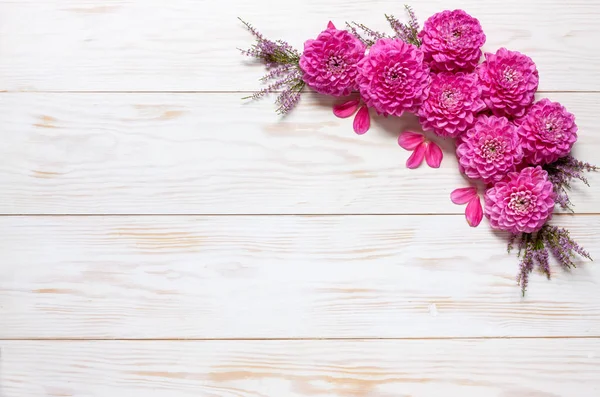Otoño Patrón floral con dalias rosadas — Foto de Stock