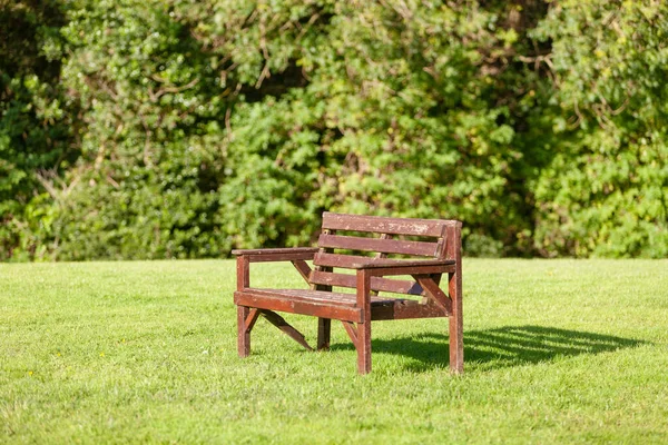 Деревянная Скамейка Природном Парке Северной Ирландии Хороший День Летом Ранняя — стоковое фото
