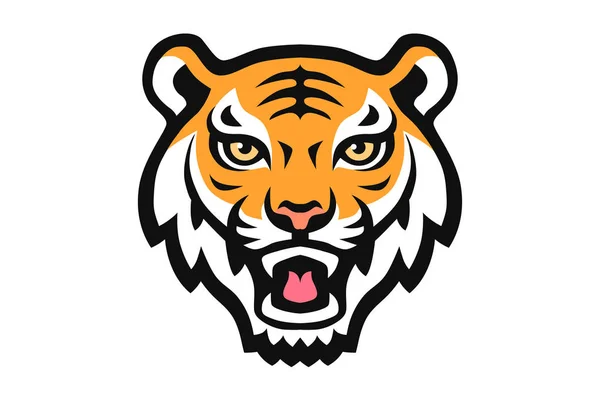 Τίγρης Ζώο Μασκότ Κεφάλι Διάνυσμα Εικονογράφηση Λογότυπο — Διανυσματικό Αρχείο