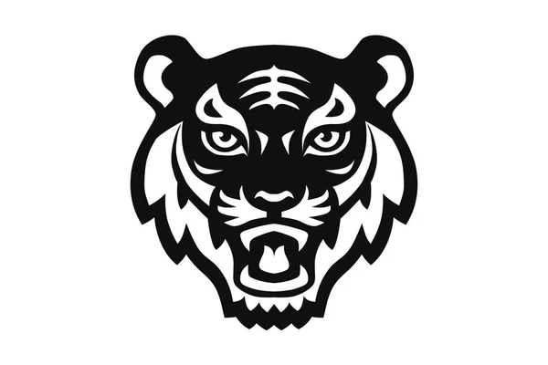 Tiger Animal Mascote Cabeça Vetor Ilustração Logotipo —  Vetores de Stock