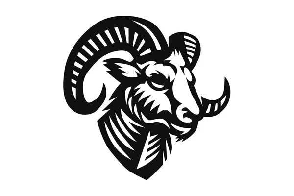 Ram Maskot Logotyp Illustration — Stock vektor