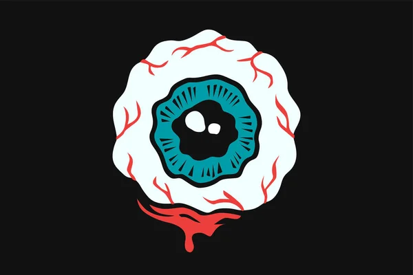 Ilustración Del Ojo Desgarrado Sangriento — Vector de stock