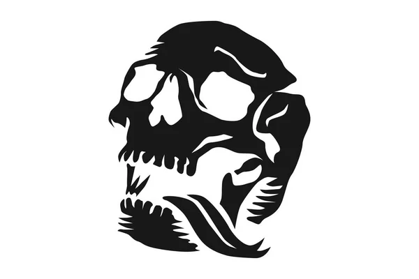 Cráneo Con Lengua Serpiente — Vector de stock