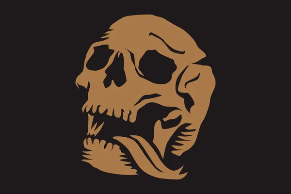 Cráneo Con Lengua Serpiente — Archivo Imágenes Vectoriales