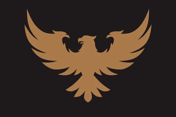Heraldic Eagle Falcons Hawks Spread Wings — Stock Vector
