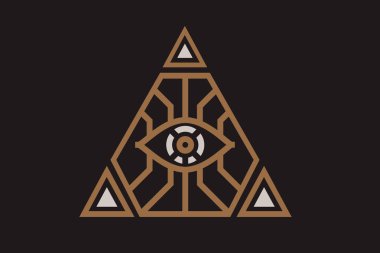 Tüm görme simge tasarlamak. Farklı tarzlarda piramit Illuminati gözüne sembolü.