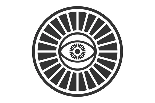 新世界秩序 普罗维登斯的眼睛阴谋论 共济会和深奥 神秘主义符号 所有看到图标插图 光照派眼的象征 — 图库矢量图片