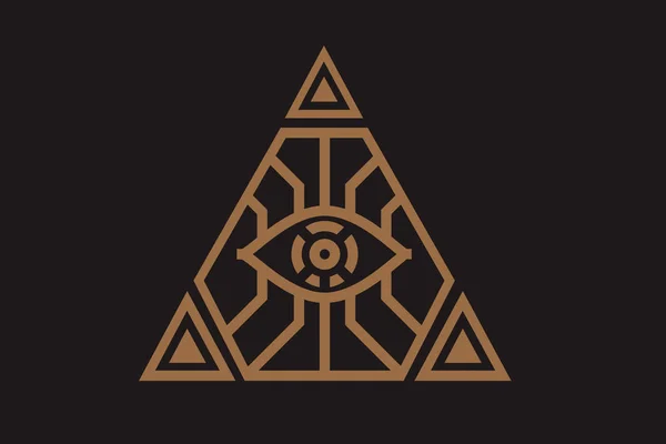 Иллюстрация Значком Видеть Символ Глаза Иллюминатов Пирамиде Разных Стилях — стоковый вектор
