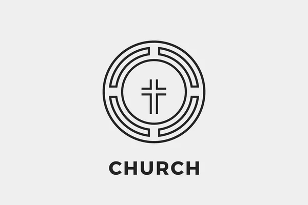 Logotipo Iglesia Círculo — Vector de stock
