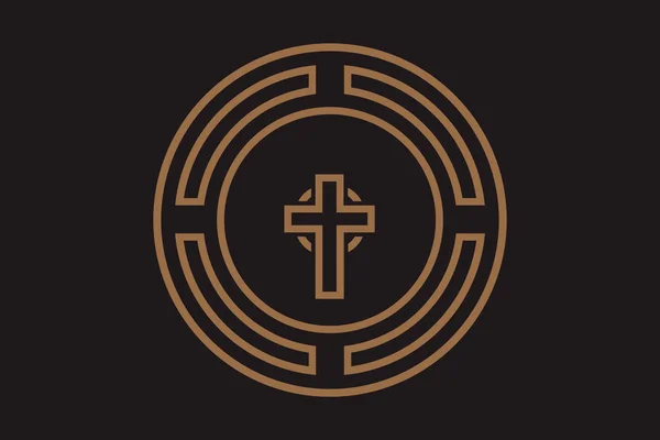 Λογότυπο Για Την Εκκλησία Στον Κύκλο — Διανυσματικό Αρχείο