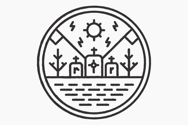 Значок Хрестами Могил Межами Гір — стоковий вектор