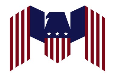 Amerikan bayraklı Amerikan kartalı