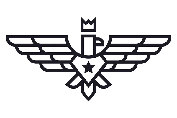 Geometryczne Orzeł Gwiazda Ilustracja Logo — Wektor stockowy