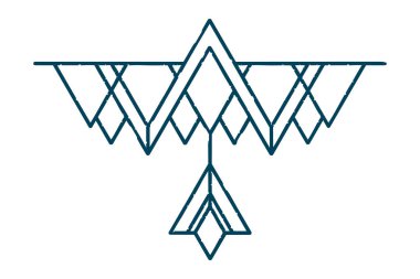 geometrik olarak kartal totem logosu