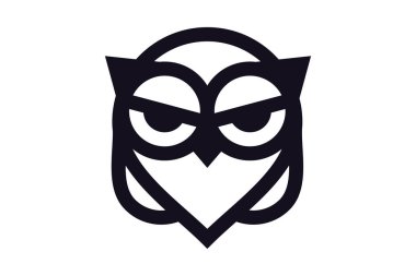 Baykuş logosu - vektör çizimi. Beyaz arkaplanda amblem tasarımı