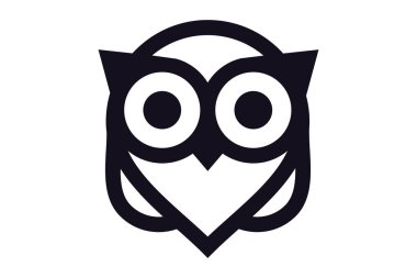 Baykuş logosu - vektör çizimi. Beyaz arkaplanda amblem tasarımı