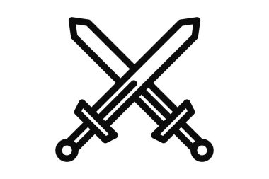 Kılıç / bıçaklar geçti, savaş ya da savaş oyunları ve Web siteleri için satırı sanat vektör simgesi