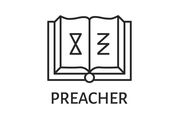 Logo mystical book of the heretic preacher
