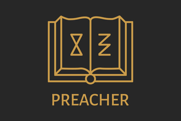 Logo mystical book of the heretic preacher