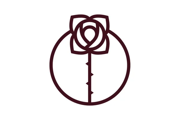 Logo Rosa Roja Círculo Ilustración Vectorial — Vector de stock