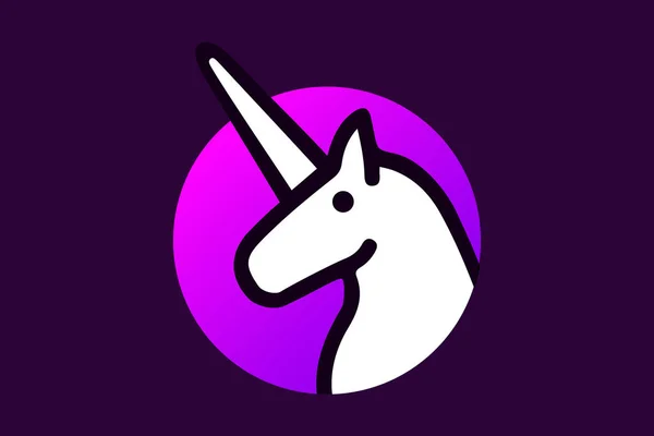 Logo Dan Ikon Desain Rata Unicorn - Stok Vektor