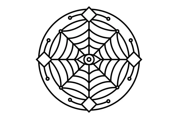 Simbolo Geometria Mistica Alchimia Lineare Occulto Segno Filosofico Copertina Album — Vettoriale Stock