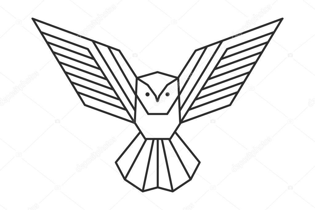 Geometric owl logo or a sketch of the tattoo