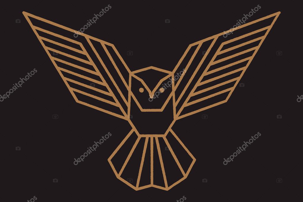 Geometric owl logo or a sketch of the tattoo