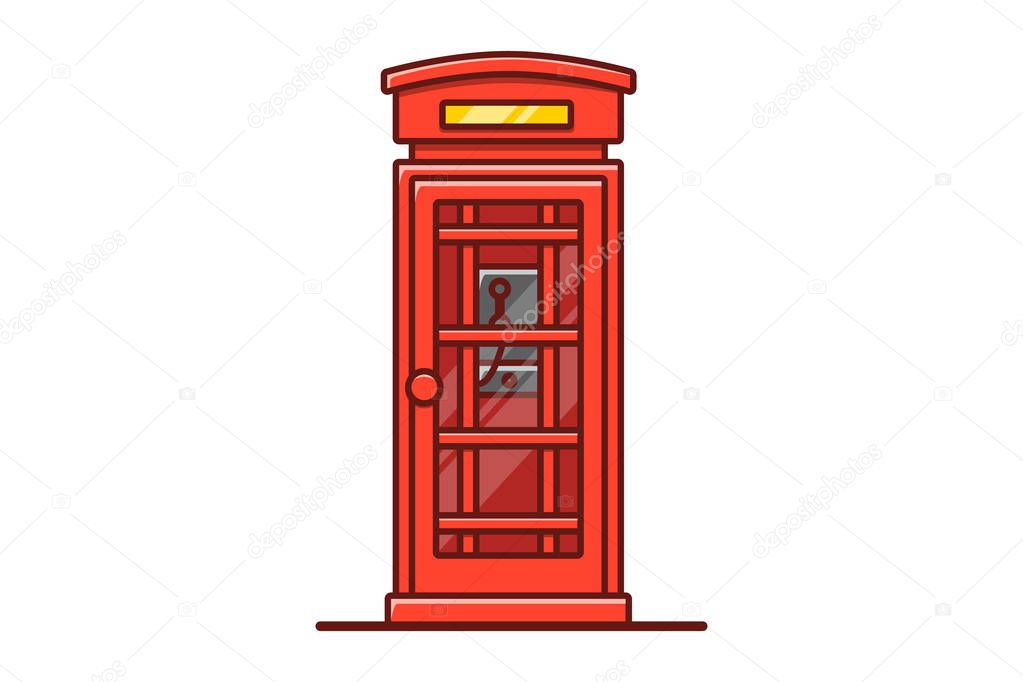 London phone booth isolated on white vector illustration